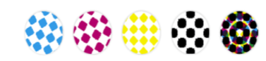 CMYK halftone screen dots